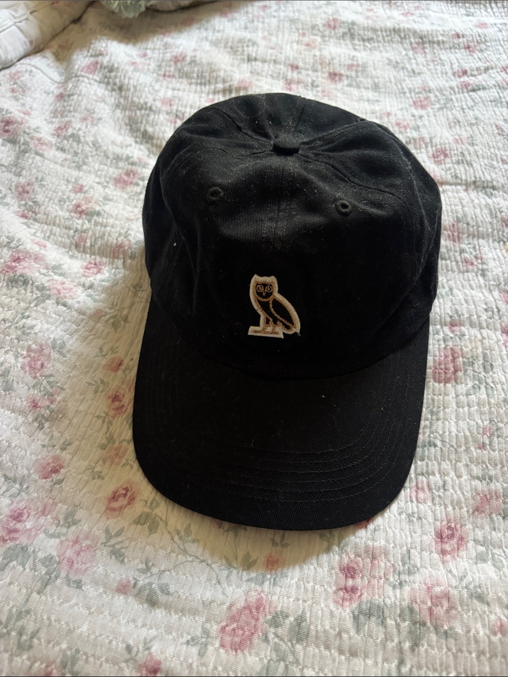 OVO Black Cap with Embroidered Owl Logo